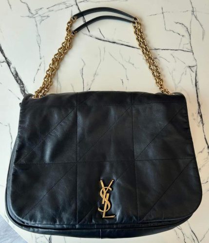 Chic YSL Black and White Leather Handbag photo review